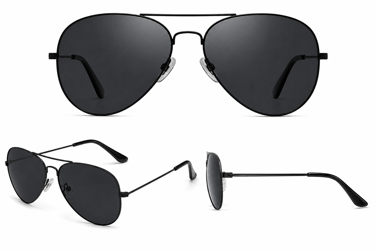 Classic black aviator sunglasses